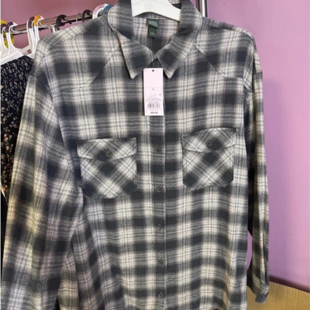 Men's Gray Plaid Long-Sleeve Button-Down Shirt